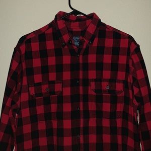 Plaid Red Checkered Flannel Unisex Button Up
